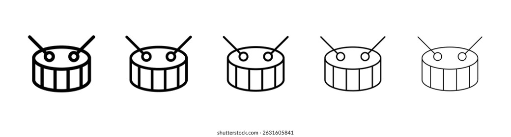 Drum icon in black. Vector illustration for graphic design