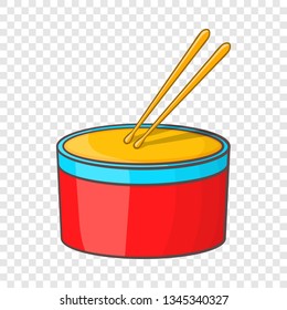 Drum icon in cartoon style isolated on background for any web design 