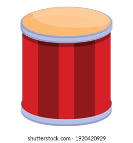 Drum icon. Cartoon of drum vector icon for web design isolated on white background