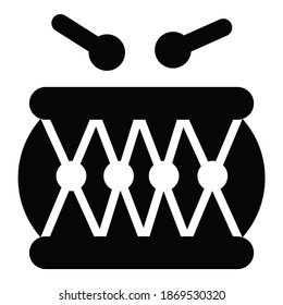 drum icon, Christmas and celebrations. Glyph symbol collection. Editable vector Design