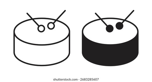 Drum icon clipart and lineart vector symbols