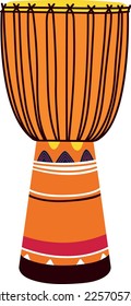 Drum icon. Color wooden instrument. Rhytm symbol