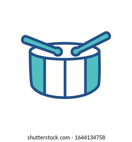 drum icon design, flat style icon collection