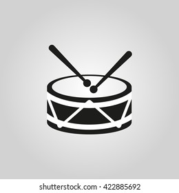 Drum icon. design. Music and toy symbol. web. graphic. AI. app. logo. object. flat. image. sign. eps. art. picture - stock vector