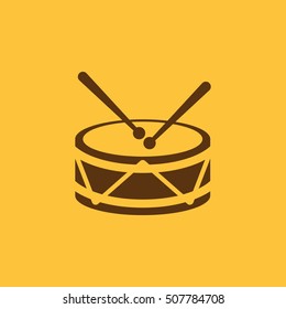 Drum icon. design. Music and toy, Drum symbol. web. graphic. AI. app. logo. object. flat. image. sign. eps. art. picture - stock vector
