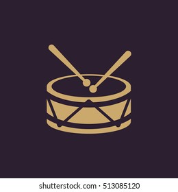 Drum icon. design. Music and toy, Drum symbol. web. graphic. AI. app. logo. object. flat. image. sign. eps. art. picture - stock vector