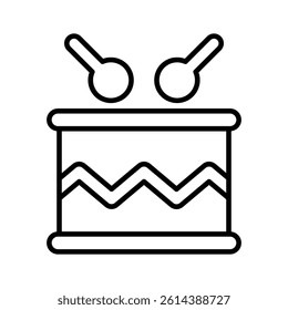 Drum icon design, snare drum vector, event celebration accessory