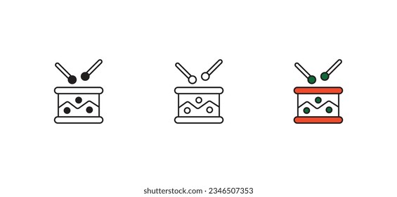 Drum icon design with white background stock illustration