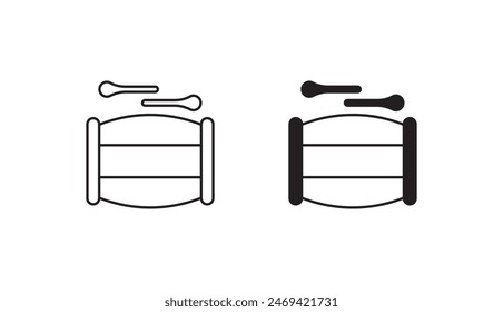 Diseño de icono de tambor con fondo blanco ilustración de stock