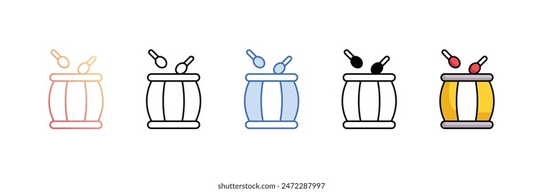 Drum Icon Design mit weißem Hintergrund Stock Illustration