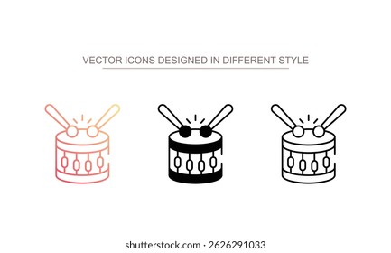 Drum icon design with white background stock illustration