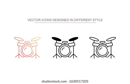 Drum icon design with white background stock illustration