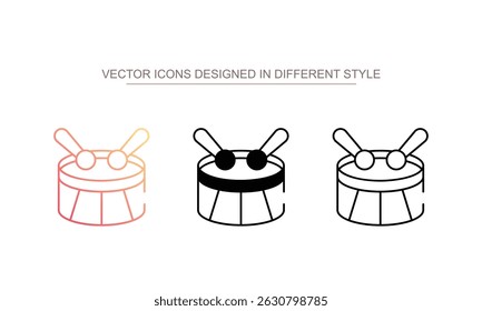 Drum icon design with white background stock illustration