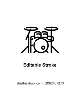 Drum Icon im Stile eines Musikinstrumentensymboles