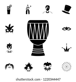 Drum icon. Detailed set of carnival masks icons. Premium quality graphic design icon. One of the collection icons for websites, web design, mobile app on white background