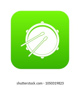 Drum icon digital green for any design isolated on white vector illustration