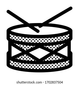 Drum. Icon Filled with Dots.