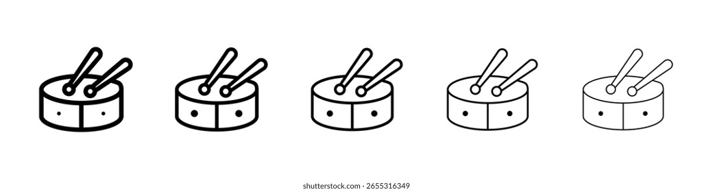 Icono de tambor lleno de concepto de signo plano para el Diseño web.