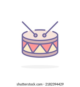 Drum icon in filled outline style. For your design, logo. Vector illustration.