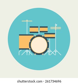 Drum icon. Flat design