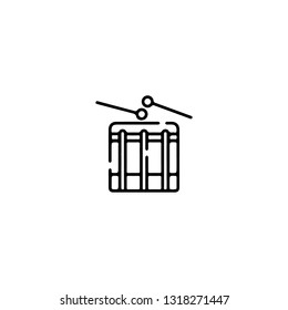 Drum icon, flat design line art thin style, vector illustration. Festive carnivals in Brazil and Mardi Gras in Venice