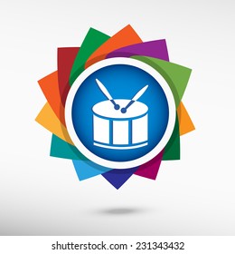 Drum Icon. Flat design style 