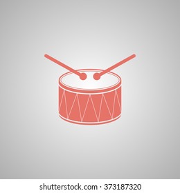 Drum Icon. Flat design style eps 10