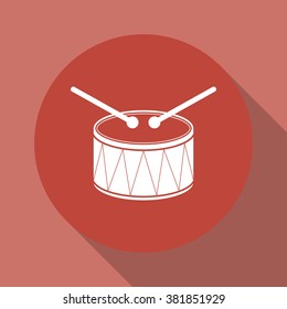 Drum Icon. Flat design style eps 10