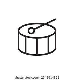 Drum icon Flat line illustration