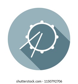 drum icon in Flat long shadow. One of web collection icon can be used for UI/UX