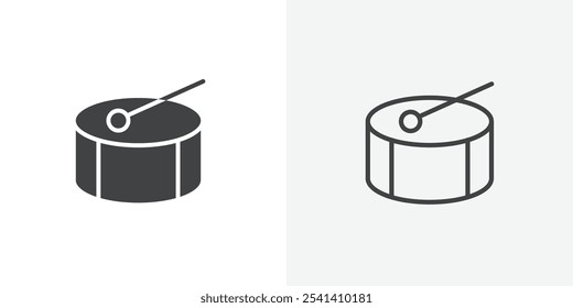 Drum icon flat and simple set design