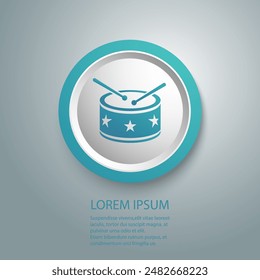 Drum icon in flat style. Vector illustration