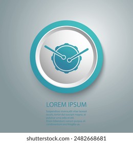 Drum icon in flat style. Vector illustration