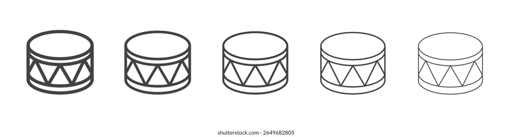 drum icon flat thin illustration symbol