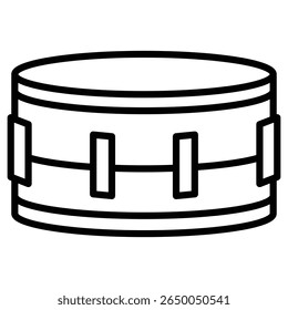 drum icon flat thin outline art logo