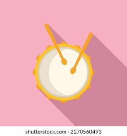 Drum icon flat vector. Music instrument. Acoustic parade