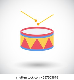 Drum icon. Flat vector related icon for web and mobile applications. It can be used as - logo, pictogram, icon, infographic element. Vector Illustration. 