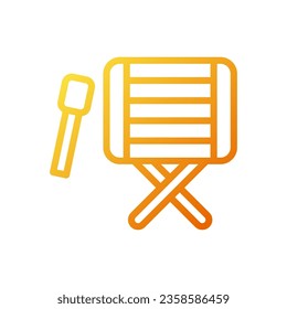 Drum icon gradient yellow orange colour ramadan illustration vector element and symbol perfect.