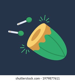 Drum icon. Islamic musical instruments icon. Islamic Icons Collection