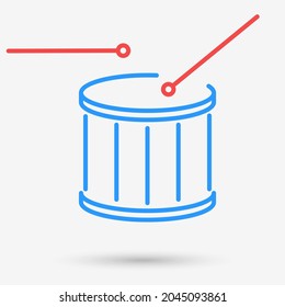 Drum icon isolated object. Vector illustration.