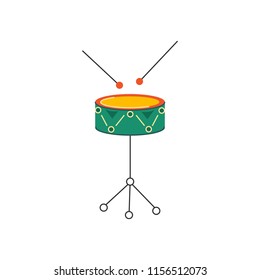 Drum icon isolated on background. Flat style. Vector illustration