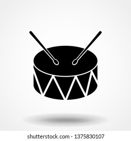 Drum Icon Isolated on White Background