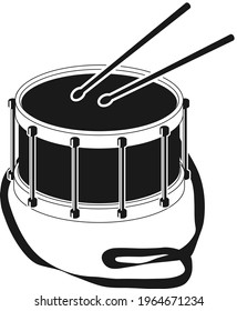 Drum. Drum icon isolated on white background. Vector illustration. Vector.