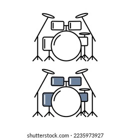 Drum icon isolated on white background. Vector illustration.