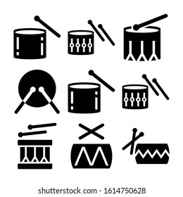 drum icon isolated sign symbol vector illustration - Collection of high quality black style vector icons
