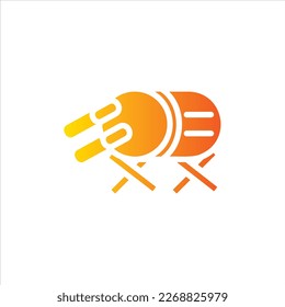 Trommelsymbol mit isoliertem Vektorgrafik und transparentem Hintergrund.