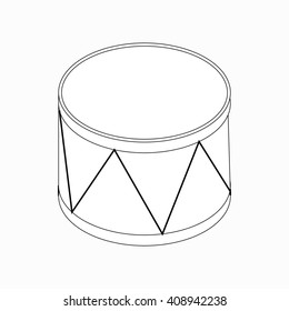 Drum icon, isometric 3d style