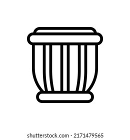 Drum Icon. Line Art Style Design Isolated On White Background