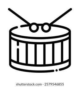 Drum Icon in Line Style