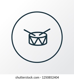 Drum icon line symbol. Premium quality isolated barrel element in trendy style.